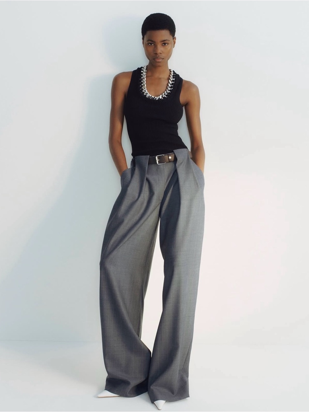 Stella McCartney H&M Barrel-Leg Wool Pants US 8 US 6